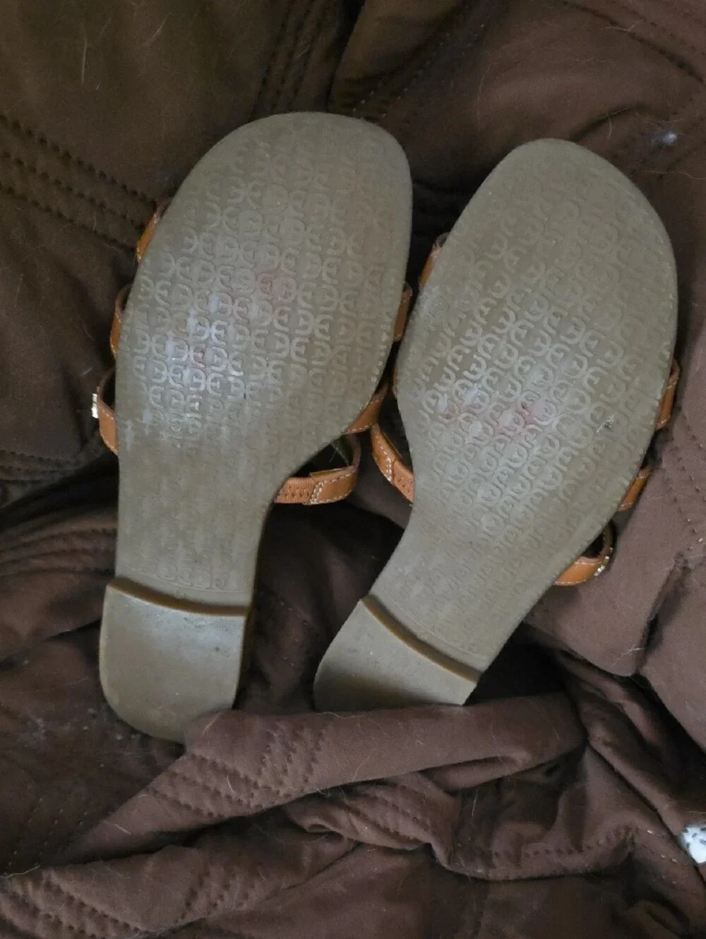 Sam Edelman Brown Leather Slide Sandals